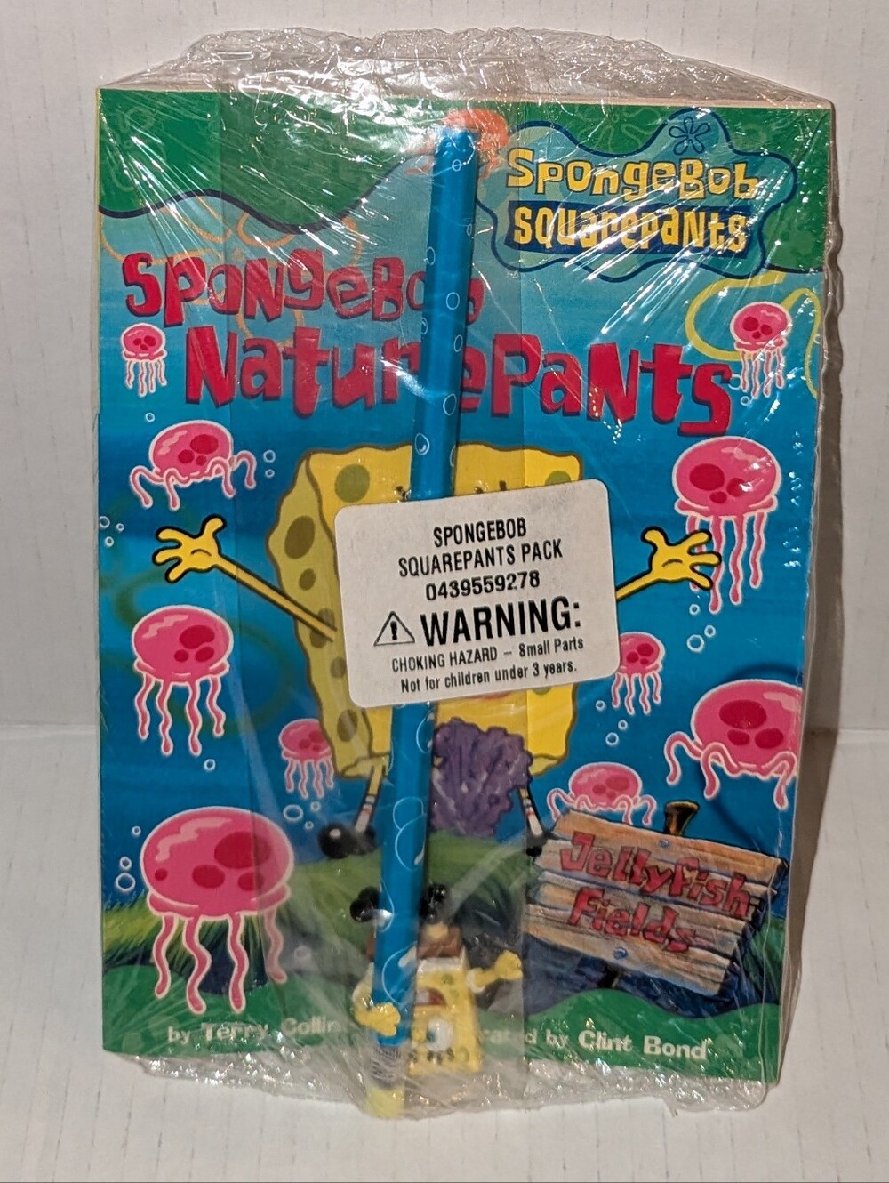 VINTAGE 2001 SpongeBob NaturePants Book & Figure Pencil Pack SEALED Scholastic